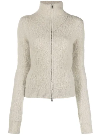 Isabel Marant Amina Brushed Knitted Cardigan In Grey