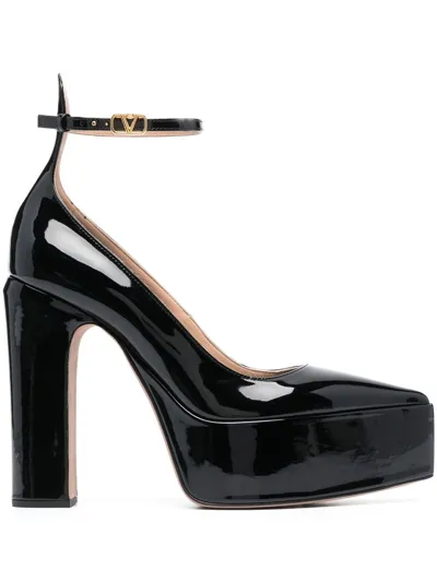 Valentino Garavani Tan-go 165 Patent-leather Platform Pumps In Black