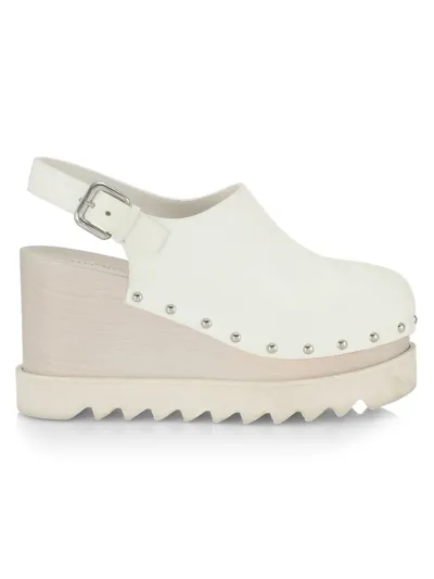 Stella Mccartney Elyse Vegan Slingback Platform Clogs In White