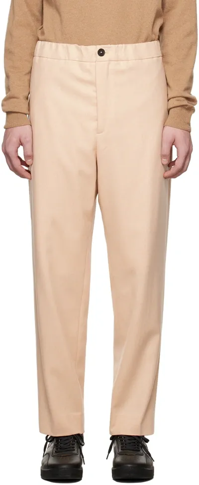 Jil Sander Beige Elasticized Waistband Trousers In 275 - Light Beige