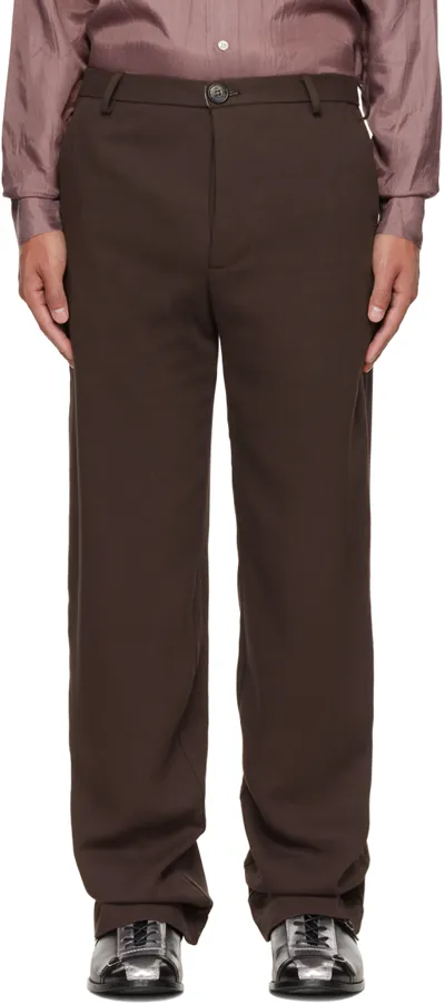 Edward Cuming Brown Draped Trousers