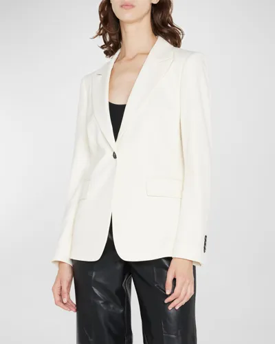 Kobi Halperin Melinda Peak-lapel Cutaway Jacket In Beige