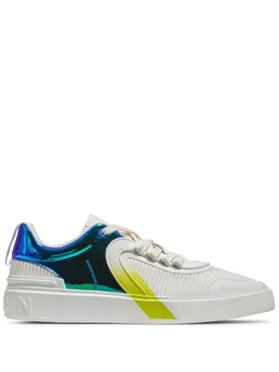 Balmain B-skate Low-top Sneakers In Blanc Multico