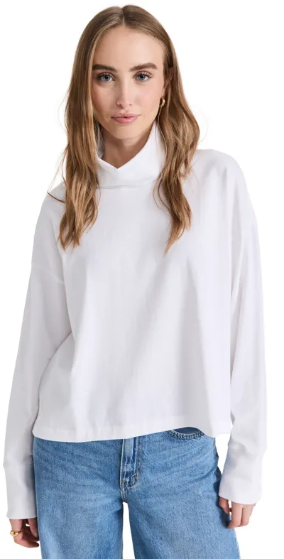 Atm Anthony Thomas Melillo Heavy Cotton Relaxed Turtleneck Top In White