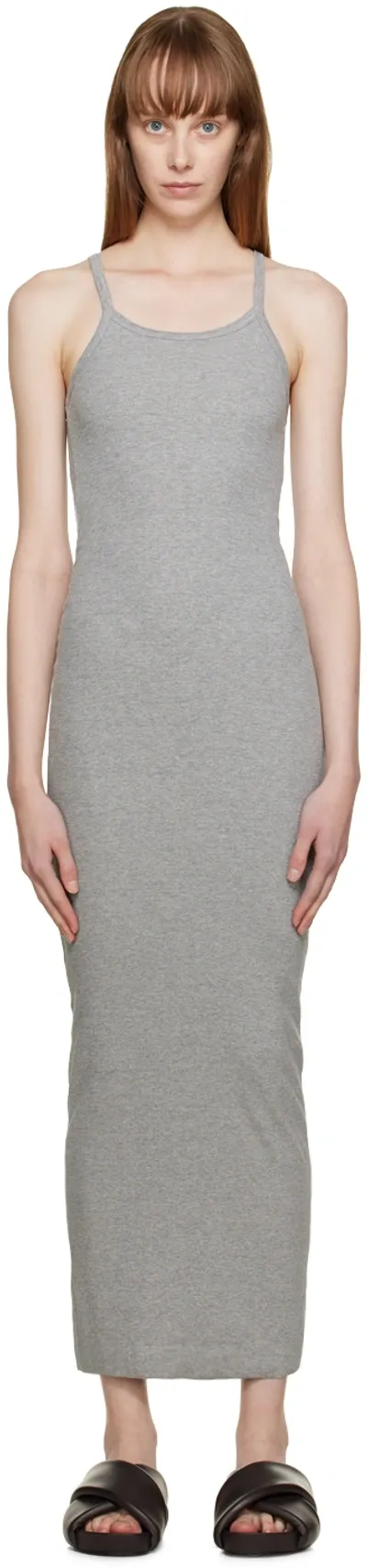 Éterne Gray Tank Maxi Dress In Heather Grey