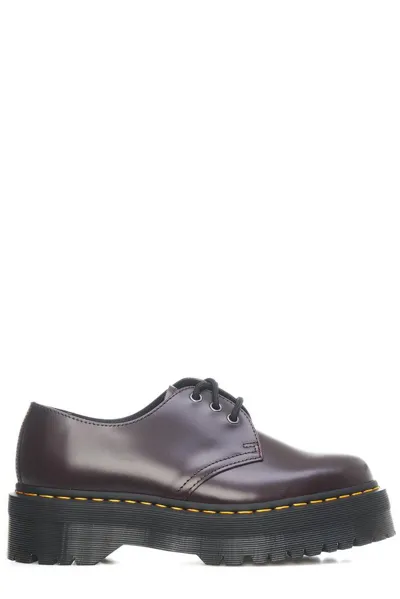 Dr. Martens' 1461 Quad Patent Leather Derby Shoes In Black