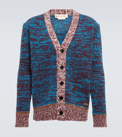 Marni V-neck Cardigan In Bluette