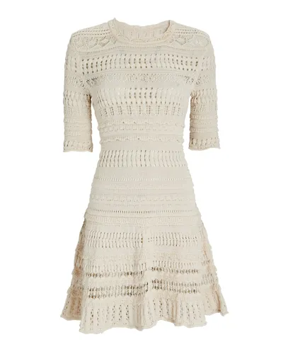 Isabel Marant Étoile Fauve Crocheted Knit Mini Dress In Ecru