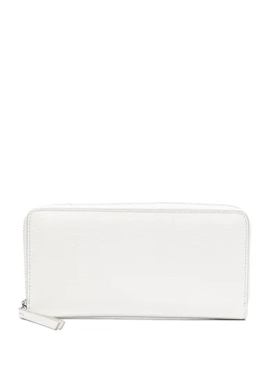 Maison Margiela Four-stitch Logo Zip-around Wallet In White