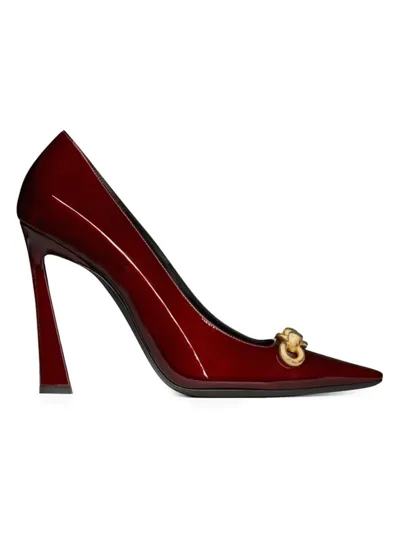 Saint Laurent Women's Severine Pumps In Patent Leather In Deep Bordeaux