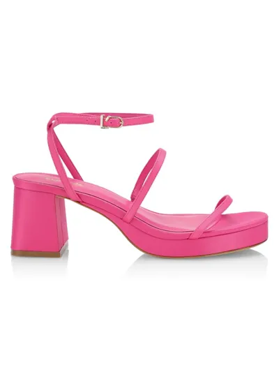 Larroude Larroudé Gio Block Heel Strappy Sandal In Pink