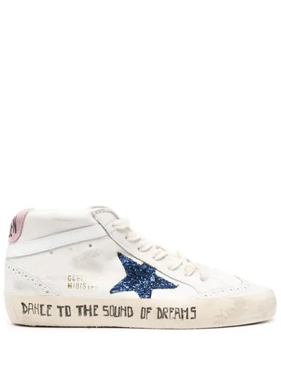 Golden Goose Mid Star Lace-up Sneakers In White