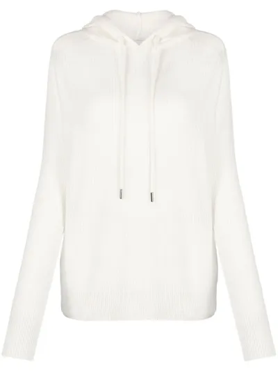 Moncler Drawstring Virgin Wool-cashmere Blend Hoodie In White