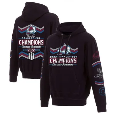 Jh Design Black Colorado Avalanche 3-time Stanley Cup Champions Pullover Hoodie