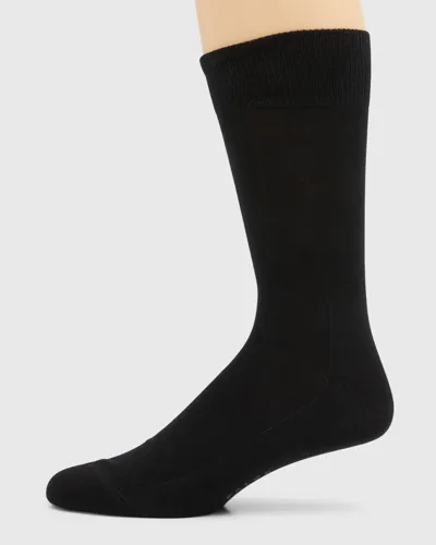 Falke Men's Family Cotton Mid-calf Socks In Black