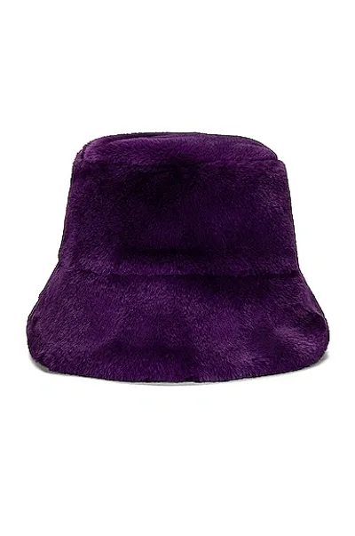 Clyde Faux Fur Bucket Hat In Purple