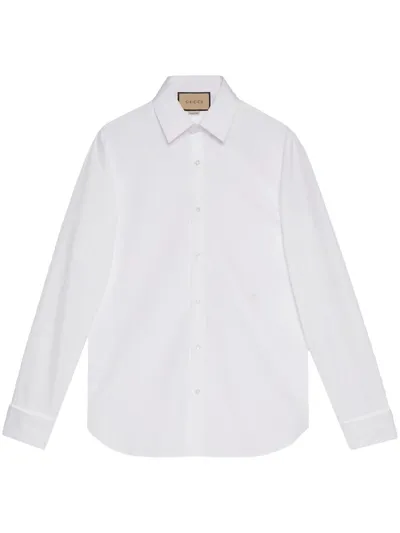 Gucci Double G Cotton Shirt In White