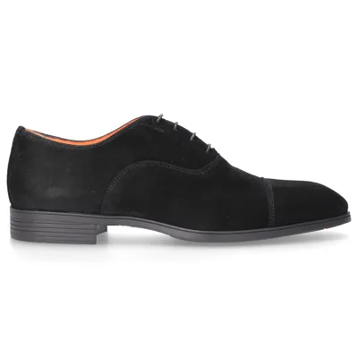 Santoni Schuhe Businessschuhe Oxford 11011 Veloursleder In Black