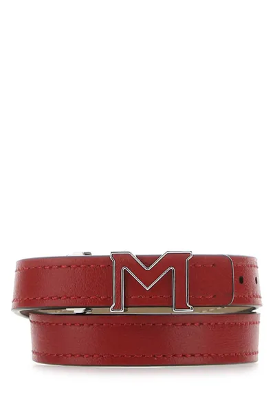 Montblanc Bracelet  M Logo Red In Burgundy