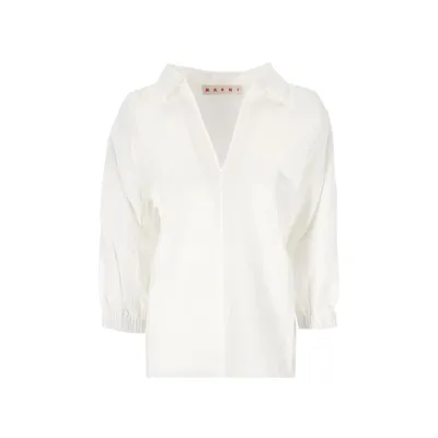 Marni Cotton Blouse In White