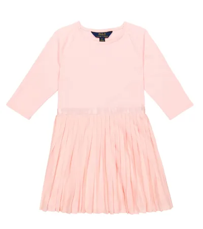 Polo Ralph Lauren Kids' Jersey Pleated Dress In Pink Sand