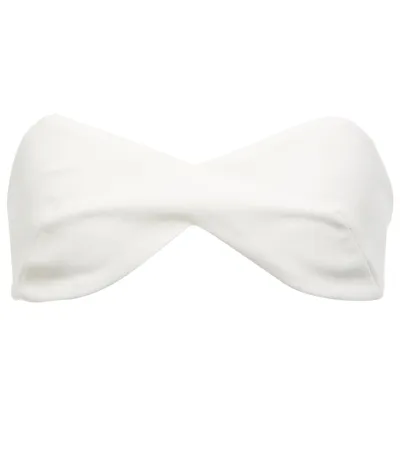 Monot Crepe Bandeau Bra Top In White