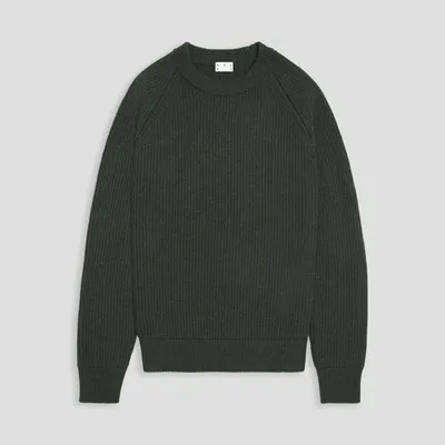 Asket The Heavy Wool Sweater Dark Green