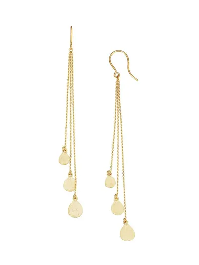 Oradina Women's 14k Yellow Solid Gold Tears Of Joy Drop Earrings In Yellow Gold