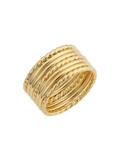 Oradina Women's 14k Yellow Solid Gold Cleopatra Ring In Yellow Gold