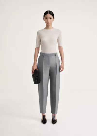 Totême Sewn Pleat Evening Trousers Steel