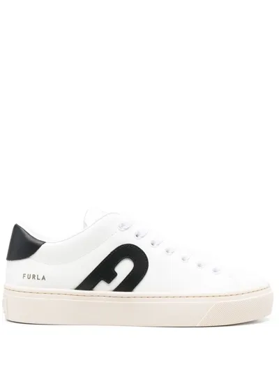 Furla Side Logo-patch Detail Sneakers In White