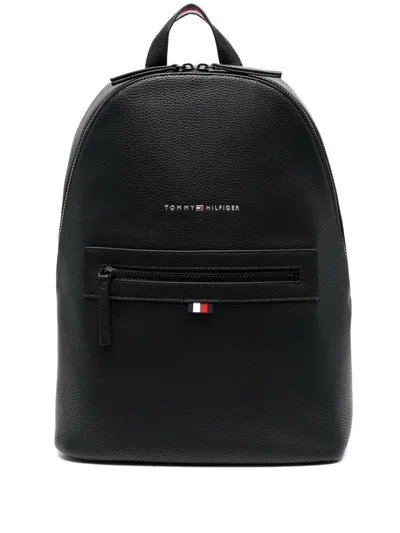 Tommy Hilfiger Essential Faux-leather Backpack In Black