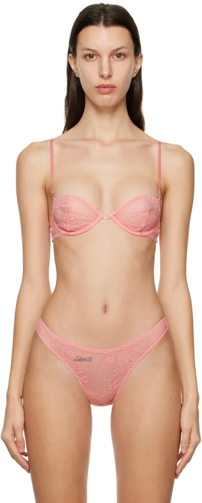 Stella Mccartney Pink Lace Geranium Bra In 631 Geranium