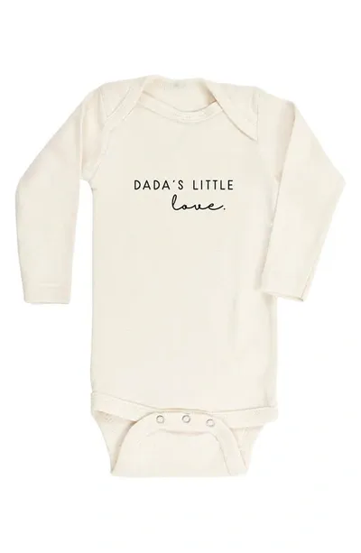 Tenth & Pine Kids'  Dada's Little Love Long Sleeve Organic Cotton Bodysuit In Natural