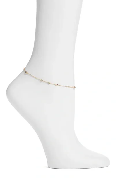 Vidakush Rain Drop Station Anklet In Gold