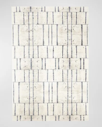 Ashley Childers For Global Views Genome Hand-loomed Rug, 8' X 10' In Blue, Taupe