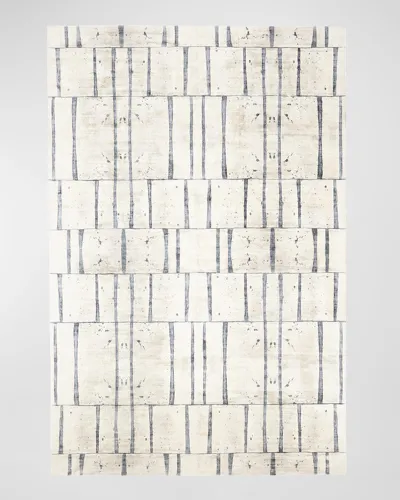 Ashley Childers For Global Views Genome Hand-loomed Rug, 9' X 12' In Blue, Taupe