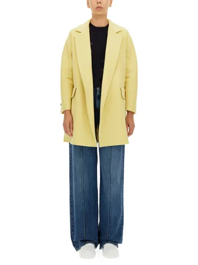 Max Mara Beira Long Sleeved Coat In Yellow