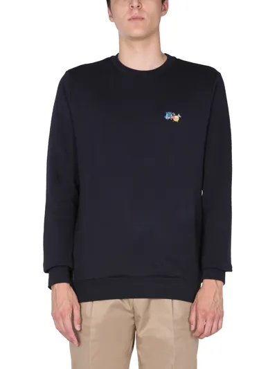 Paul Smith Splatter Print Sweatshirt In Blue