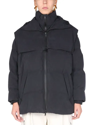 Bottega Veneta Hooded Down Jacket In Black