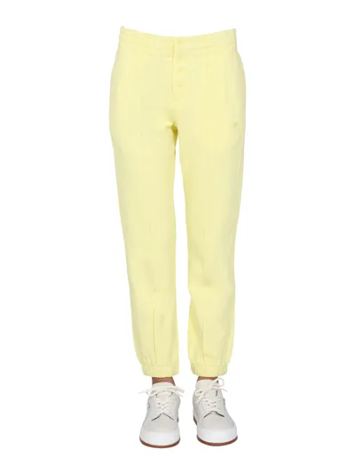 Helmut Lang Jogging Pants With Buttons In Yellow