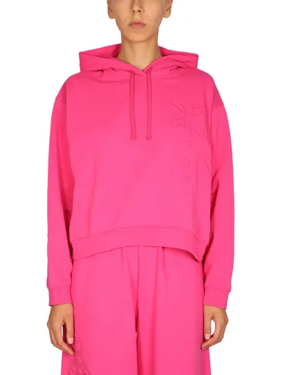 Mcq By Alexander Mcqueen Cotton Jersey Hoodie In Fuchsia