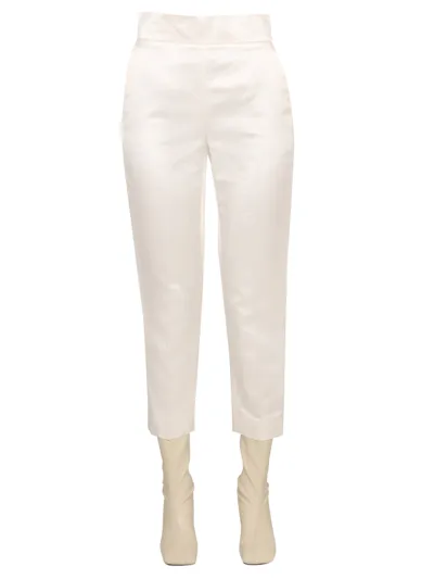 Max Mara Straight Leg Cropped Pants In White