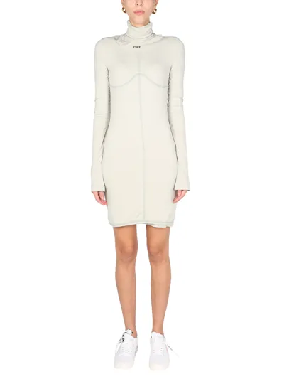 Off-white High Neck Dress In Grey