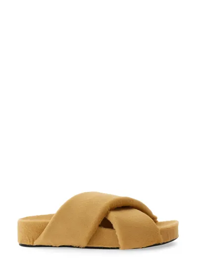 Jil Sander Crisscross Sandal In Beige