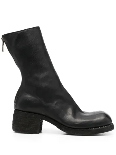 Guidi Back Zipped Mid Boots In Black