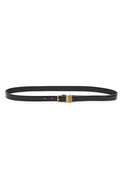 Saint Laurent Patent Leather Belt In Noir