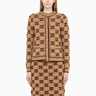 Gucci Camel Wool Knit Cardigan