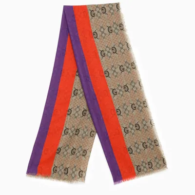 Gucci Camel/purple Wool Stole