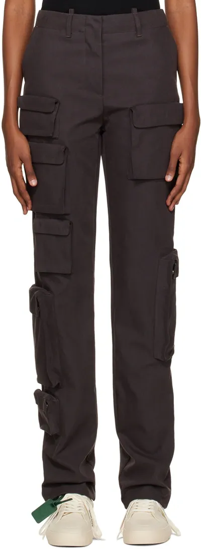 Off-white Straight-leg Cargo Pants In Dark Grey